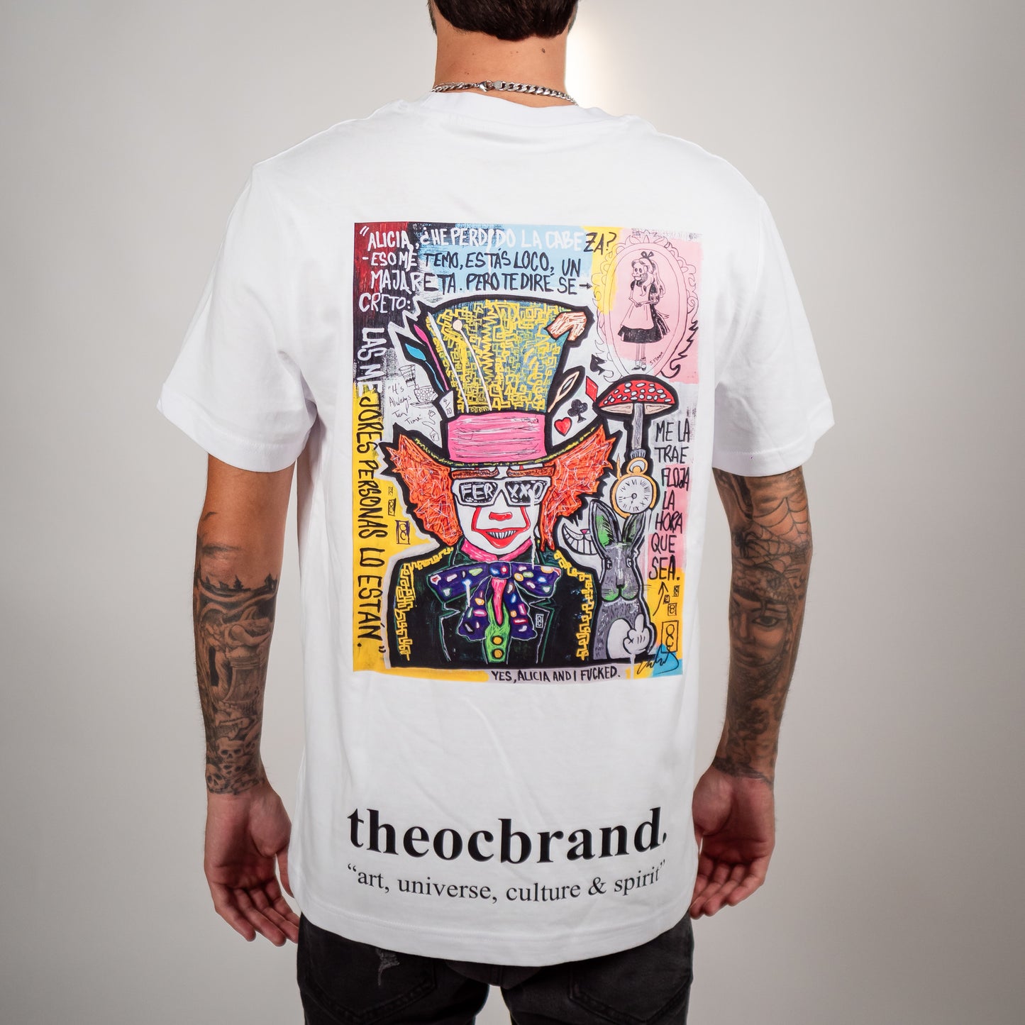 ⁠⁠White T-Shirt Art Mad Hatter/Pennywise/Ferxxo #1